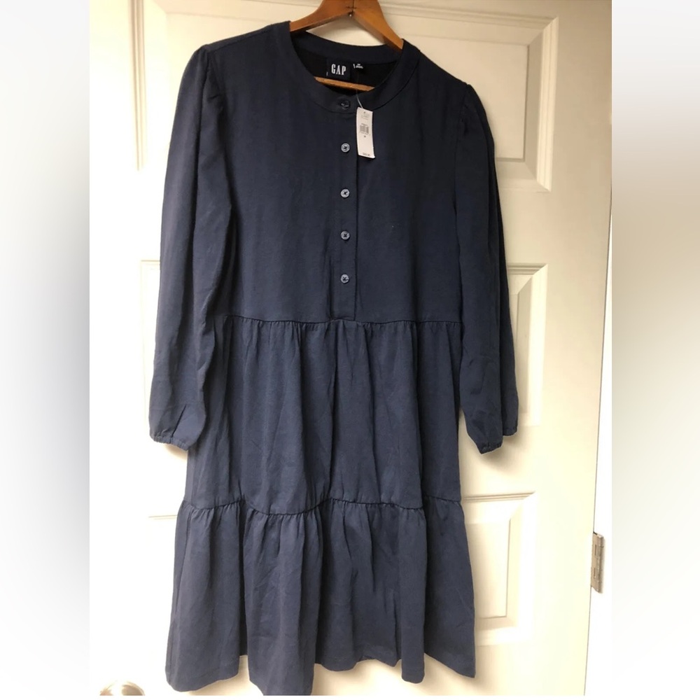 GAP navy blue tiered mini dress Medium